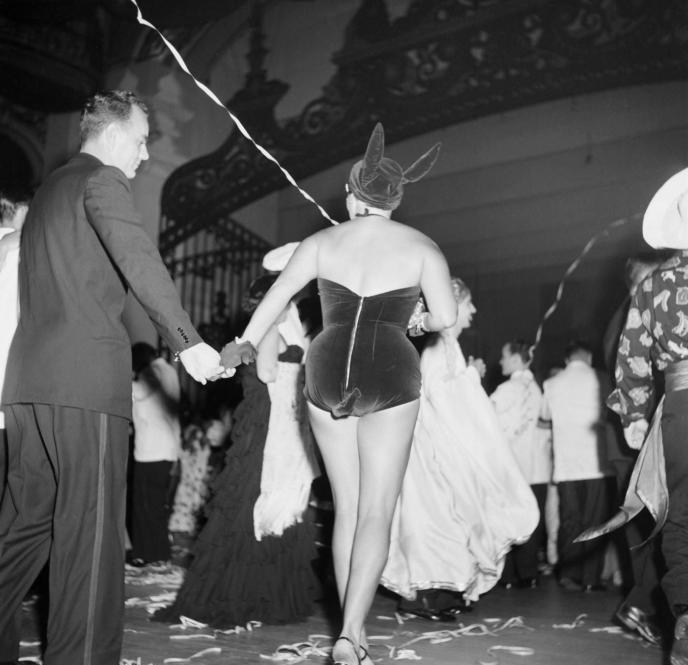 #63 Costumed Partygoers Dancing, Rio Carnival 1953