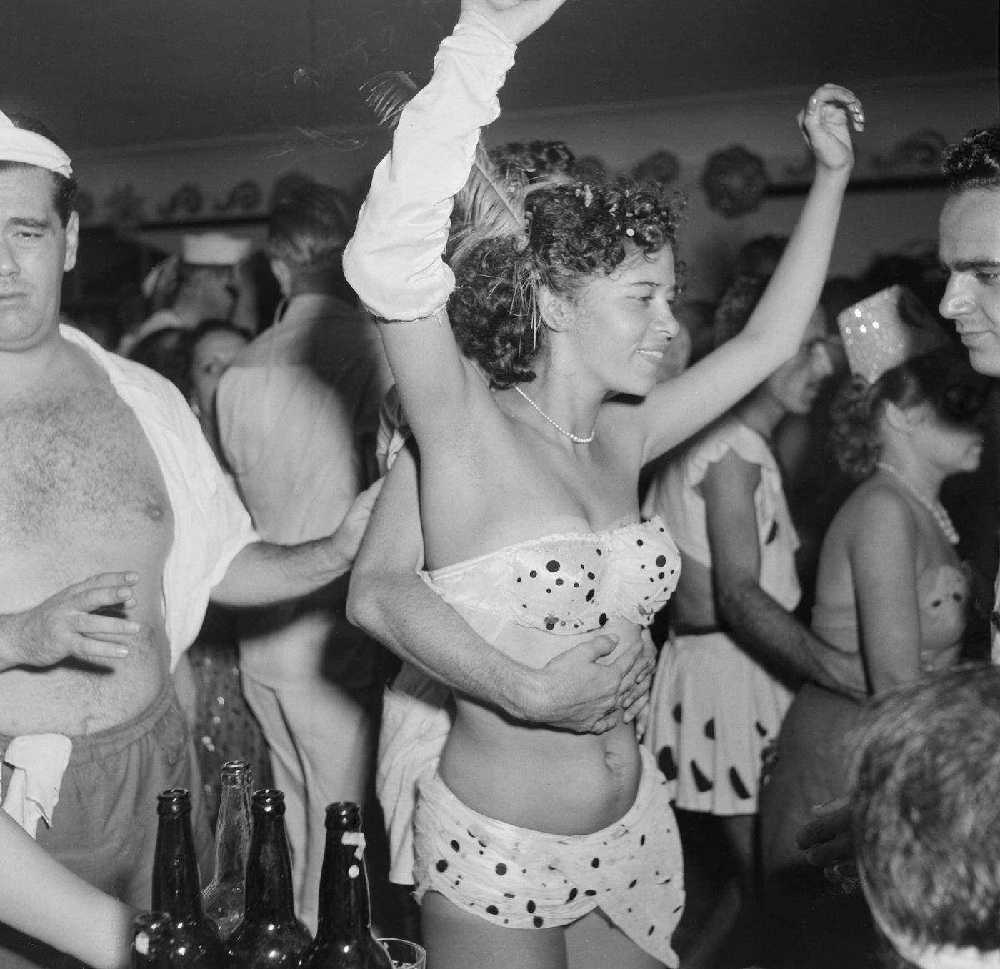 #74 Costume Partygoer Dancing, Rio Carnival 1953