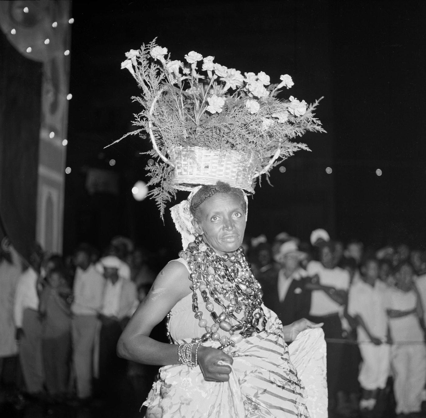 #78 Reveler dances in the Carnival parade in Rio de Janeiro. 1953