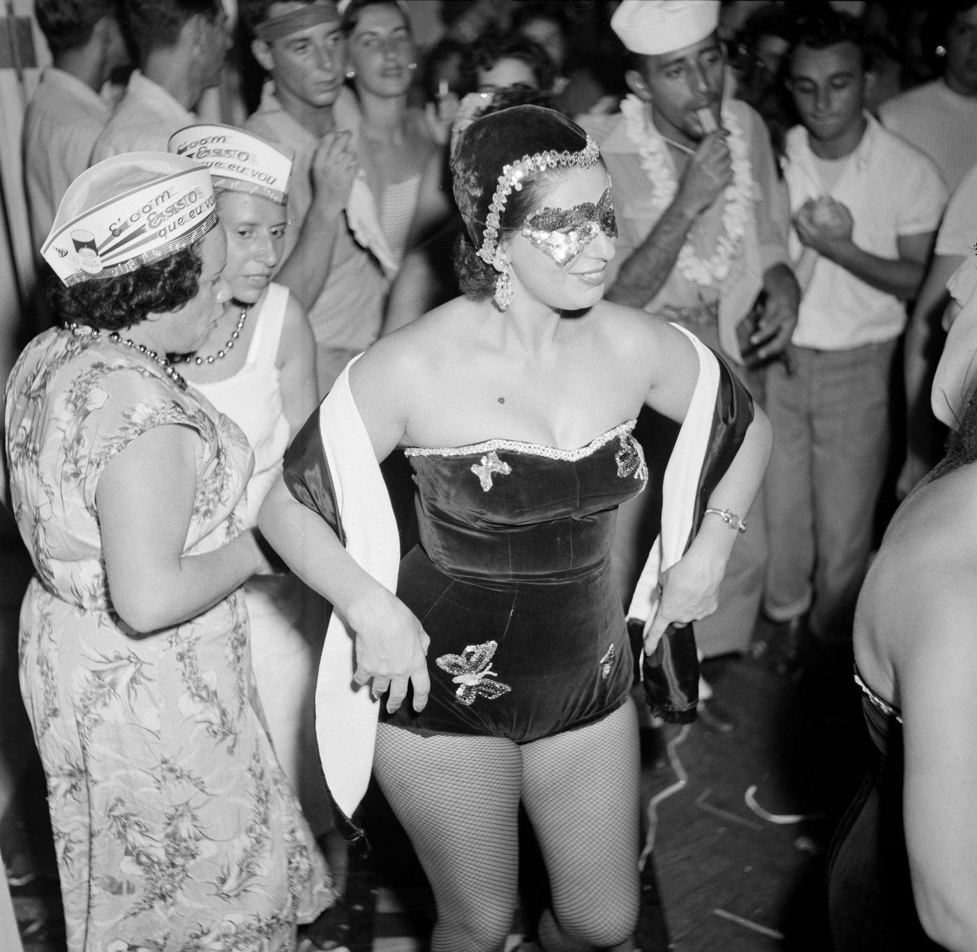 #91 Reveler in costume parties in Rio de Janeiro’s Carnival. 1953
