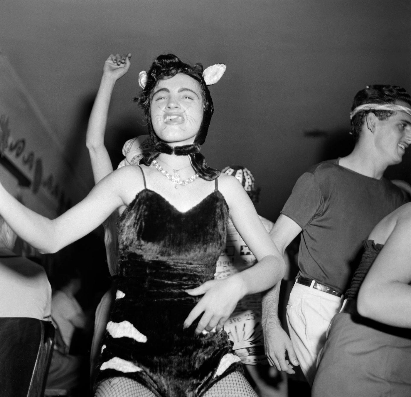 #94 Reveler in costume parties in Rio de Janeiro’s Carnival. 1953