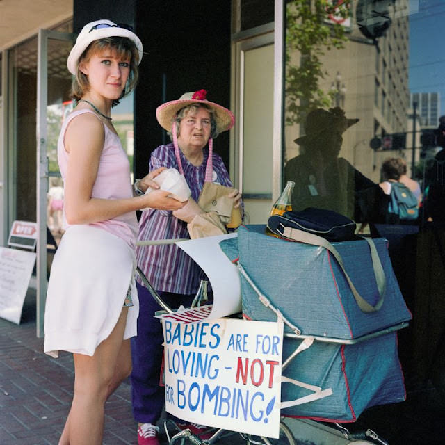 #7 Mother and Daughter with Baby Carriage, at Peace, Jobs and Justice Parade, 1986