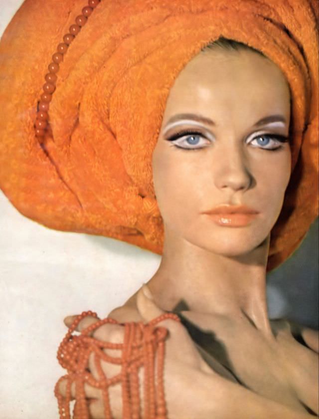 #12 Veruschka with coral beads by Giovanni Apa, Vogue, 1967