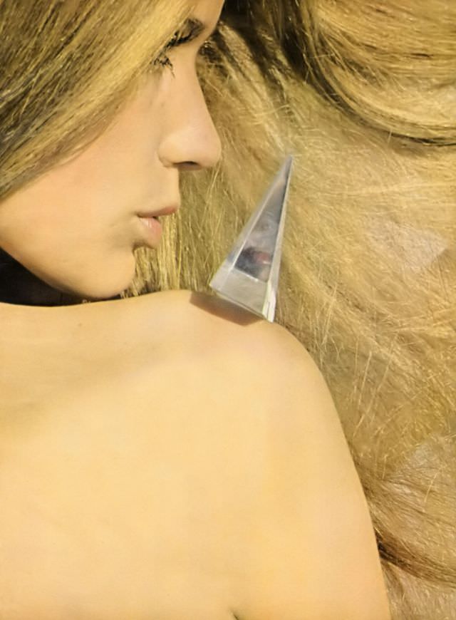 #14 Veruschka with a Lucite ornament by Sant Angelo, Vogue, 1967