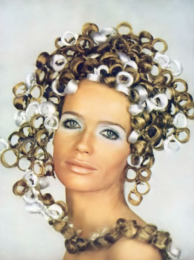 #20 Veruschka’s curls by Veruschka, makeup by John Robert Powers, Vogue, 1968