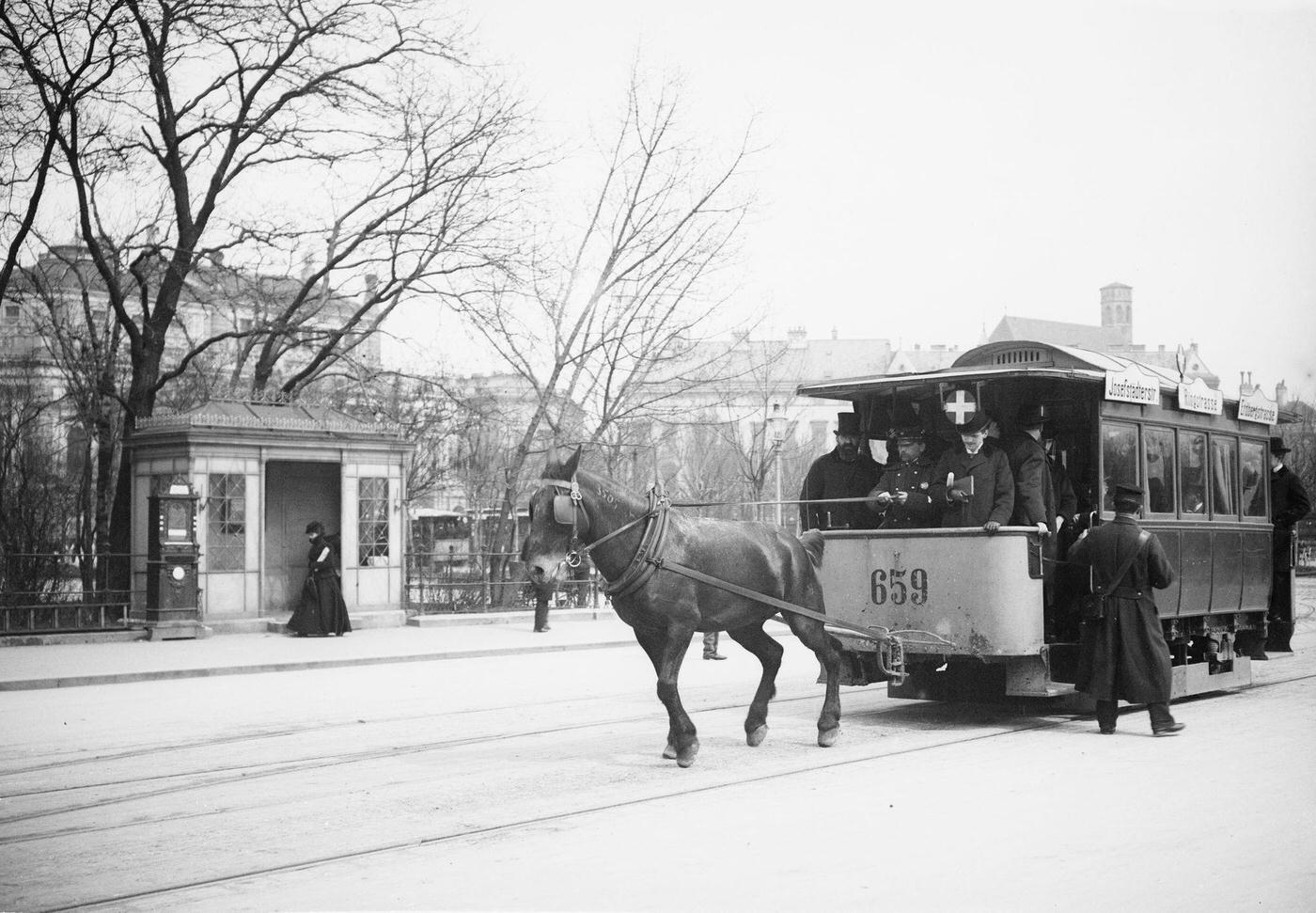 #57 A Horse-Tram in Vienna, 1900s