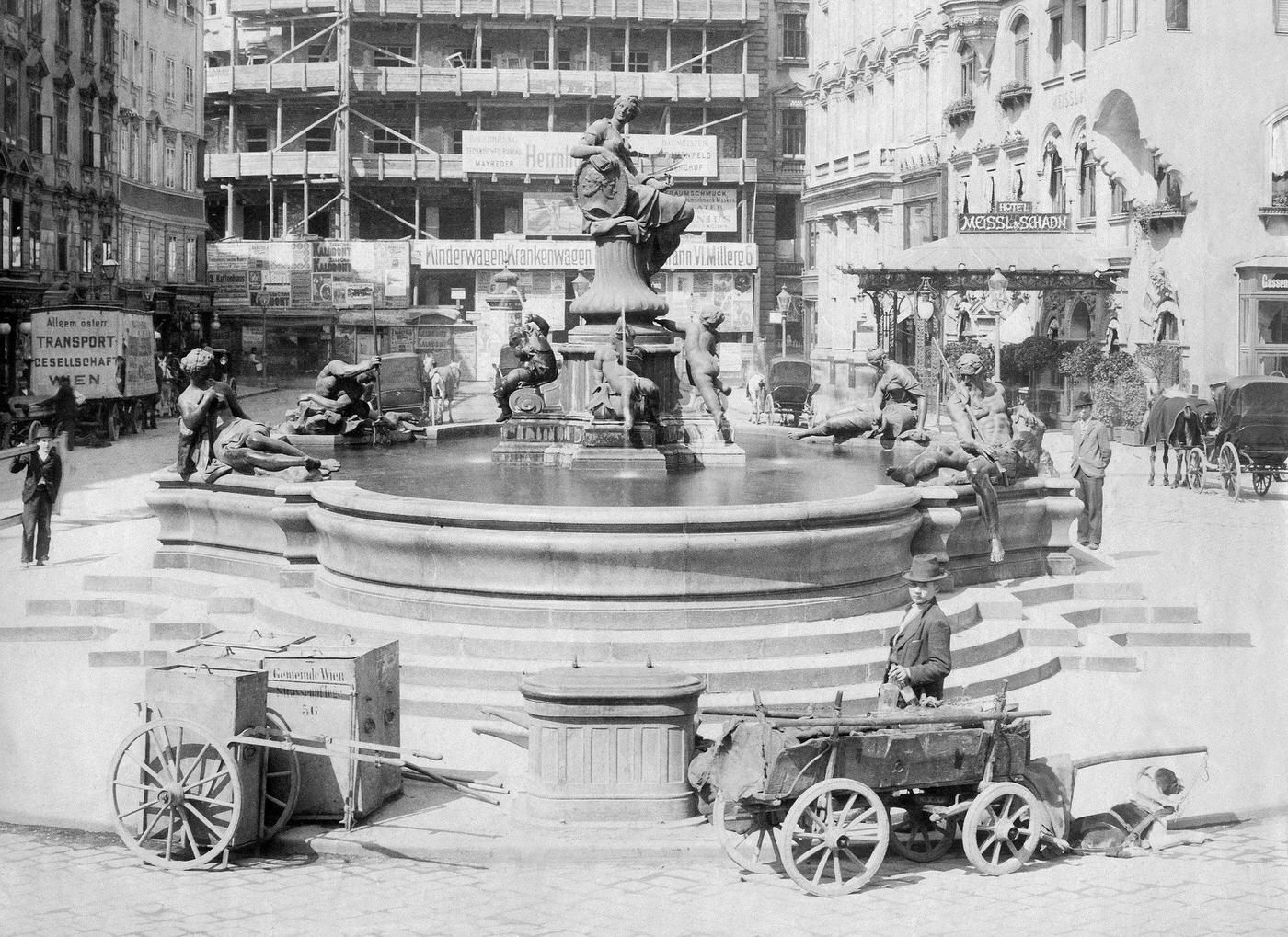 #76 Austria beneath the Enns (Lower Austria) – Vienna Providentia fountain at the new market, Designed by Georg Raphael Donner, 1902