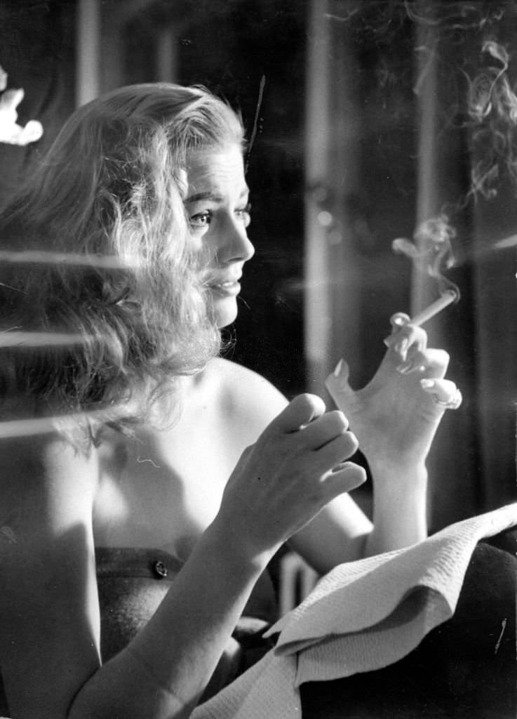 #76 Swedish actress Anita Ekberg, 1955.