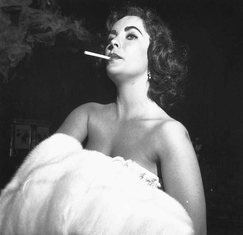 #81 Actress Elizabeth Taylor at the premiere of “Moby Dick” in Los Angeles, California, 1956.