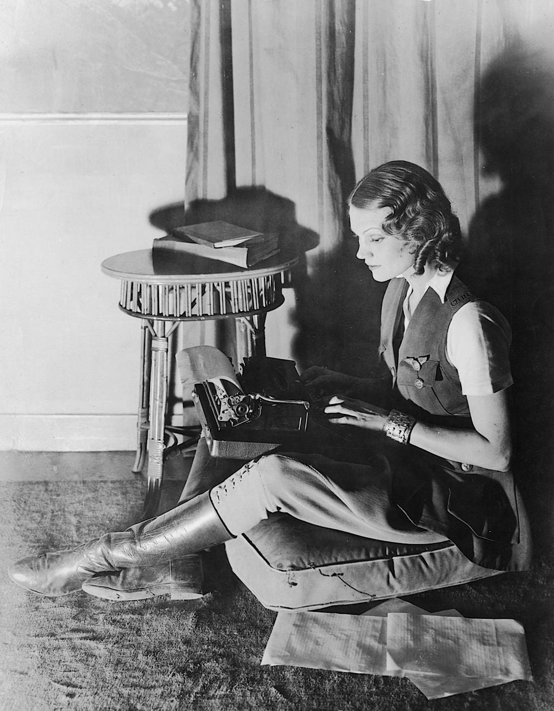 #32 Aloha Wanderwell typing on Remington