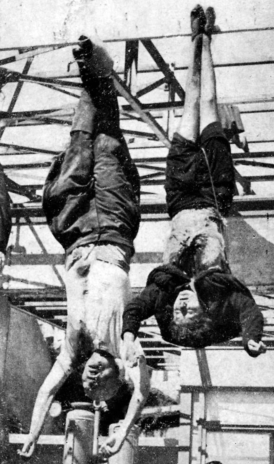 #10 Mussolini and His Mistress Clara Petacchi Hanged in Milan, 1945