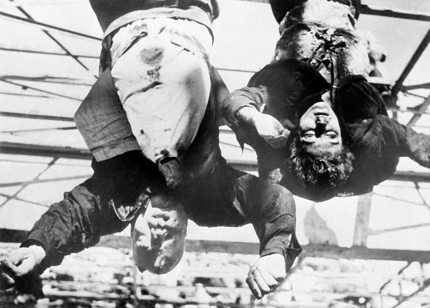 #2 Benito Mussolini and His Mistress Claretta Petacci Hanged in Milan, 1945