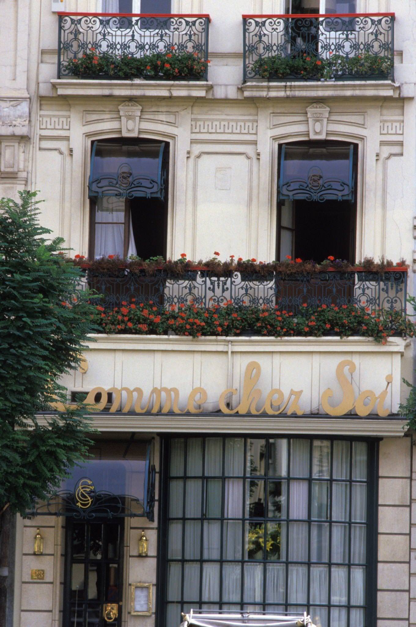 #56 Facade of the Restaurant ‘Comme Chez Soi’ in Brussels, Belgium, 1986.