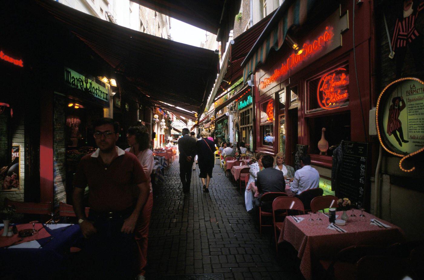 #63 Petite Rue des Bouchers in Brussels, Belgium, 1986.