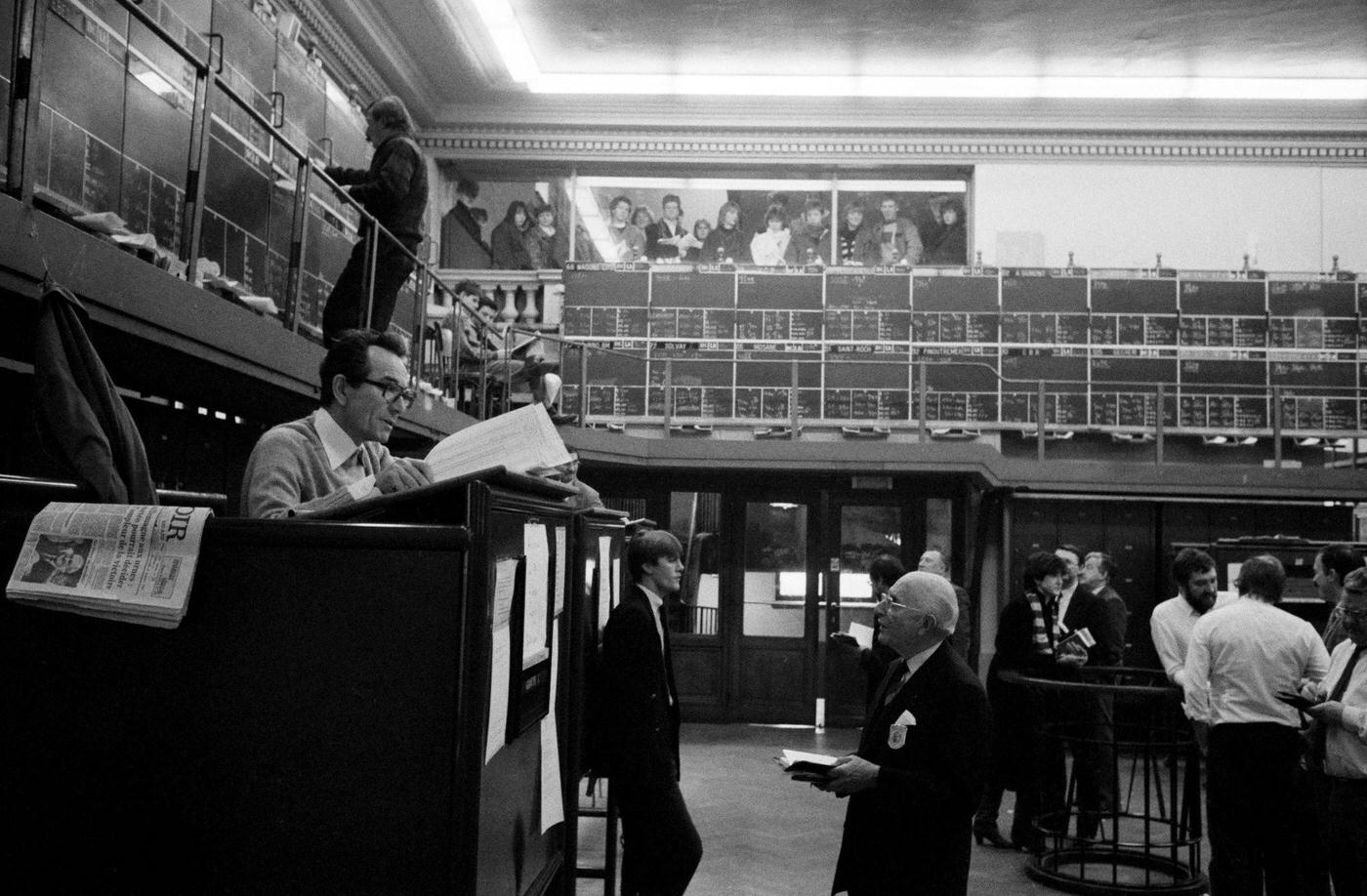 #81 Brussels Stock Exchange with Market Ambiance, 1987
