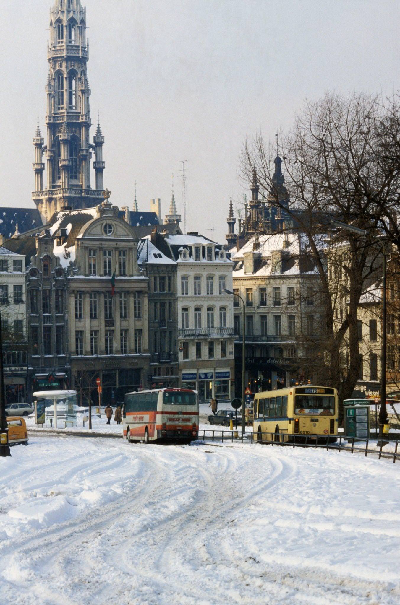 #94 Snow-Covered Street in Brussels, Belgium, Circa 1980