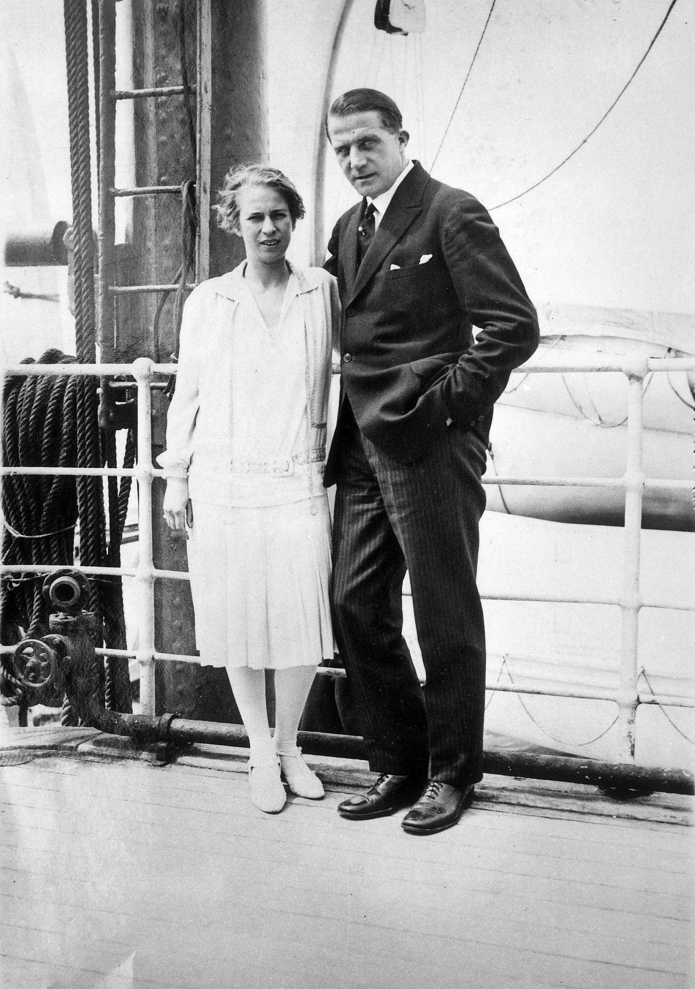 #16 Clärenore Stinnes and Carl-Axel Söderström on Steamer ‘Paris’, 1928