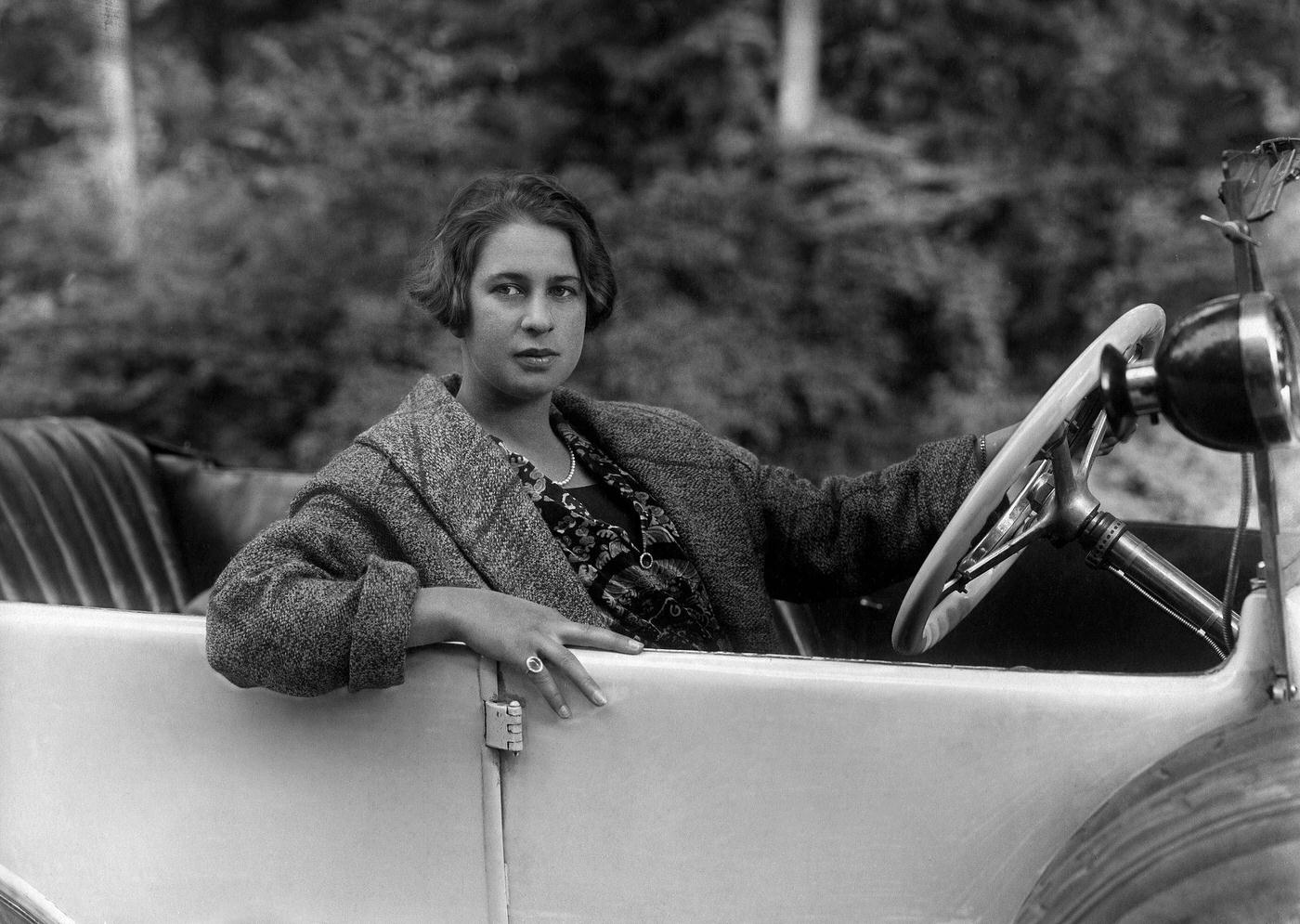 #7 Clärenore Stinnes in an Open Aga Car During a Russia Trip, 1926