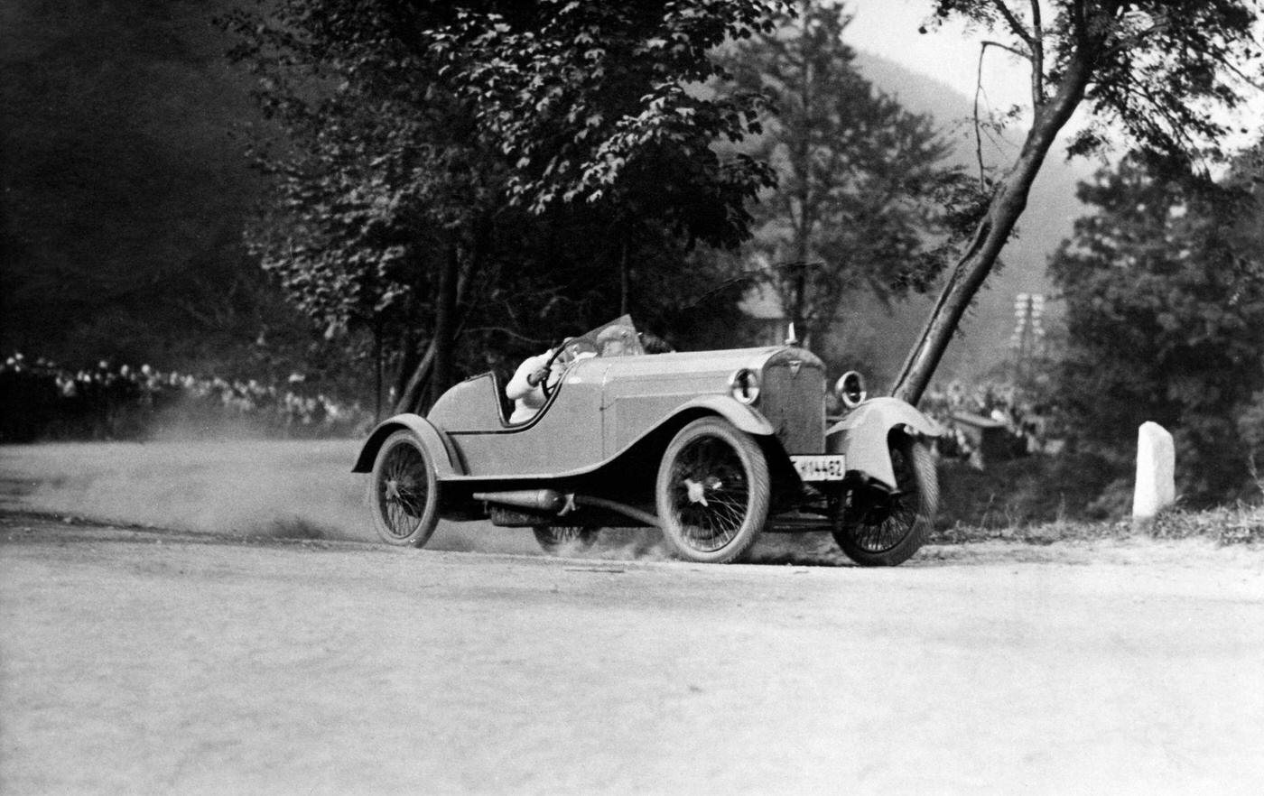#8 Clärenore Stinnes in Her Adler Race Car, Possibly in Switzerland, 1926