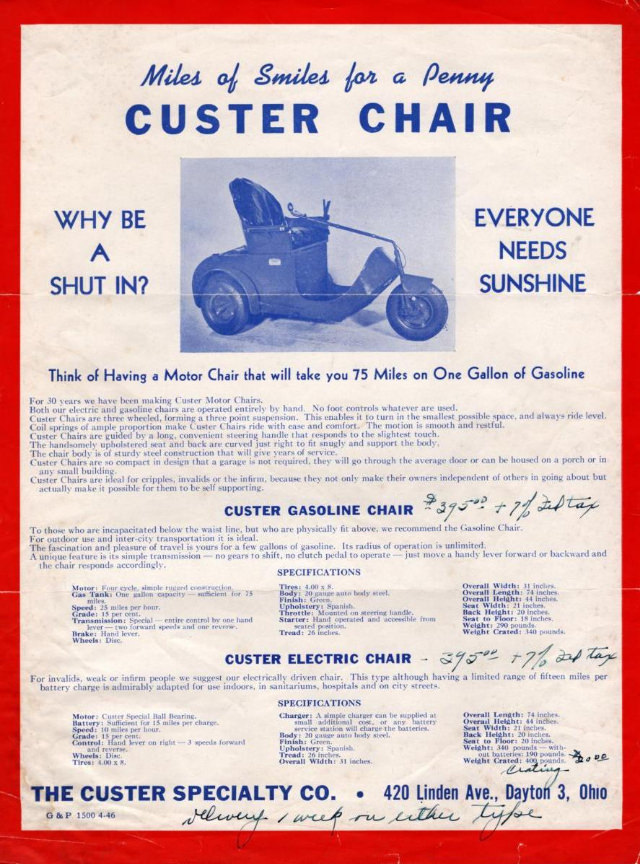 The Custer Chair Car: A Beacon of Hope in the Roaring ’20s Inventions