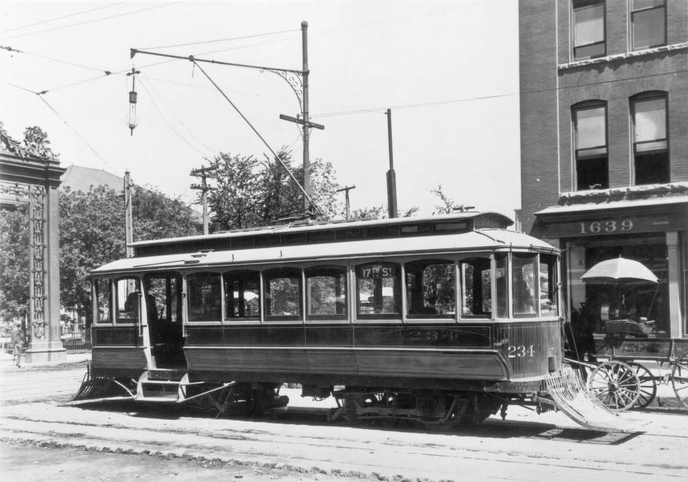 #131 Denver City Tramway Car near Union Station, 1909