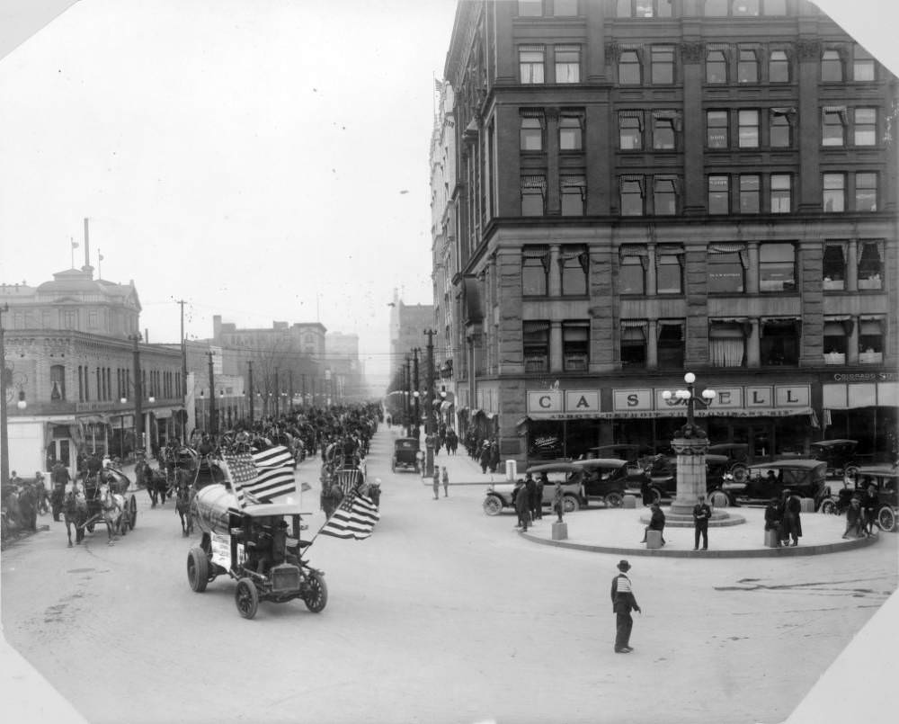 #13 Street Sprinkling Department in Parade, Denver, 1905