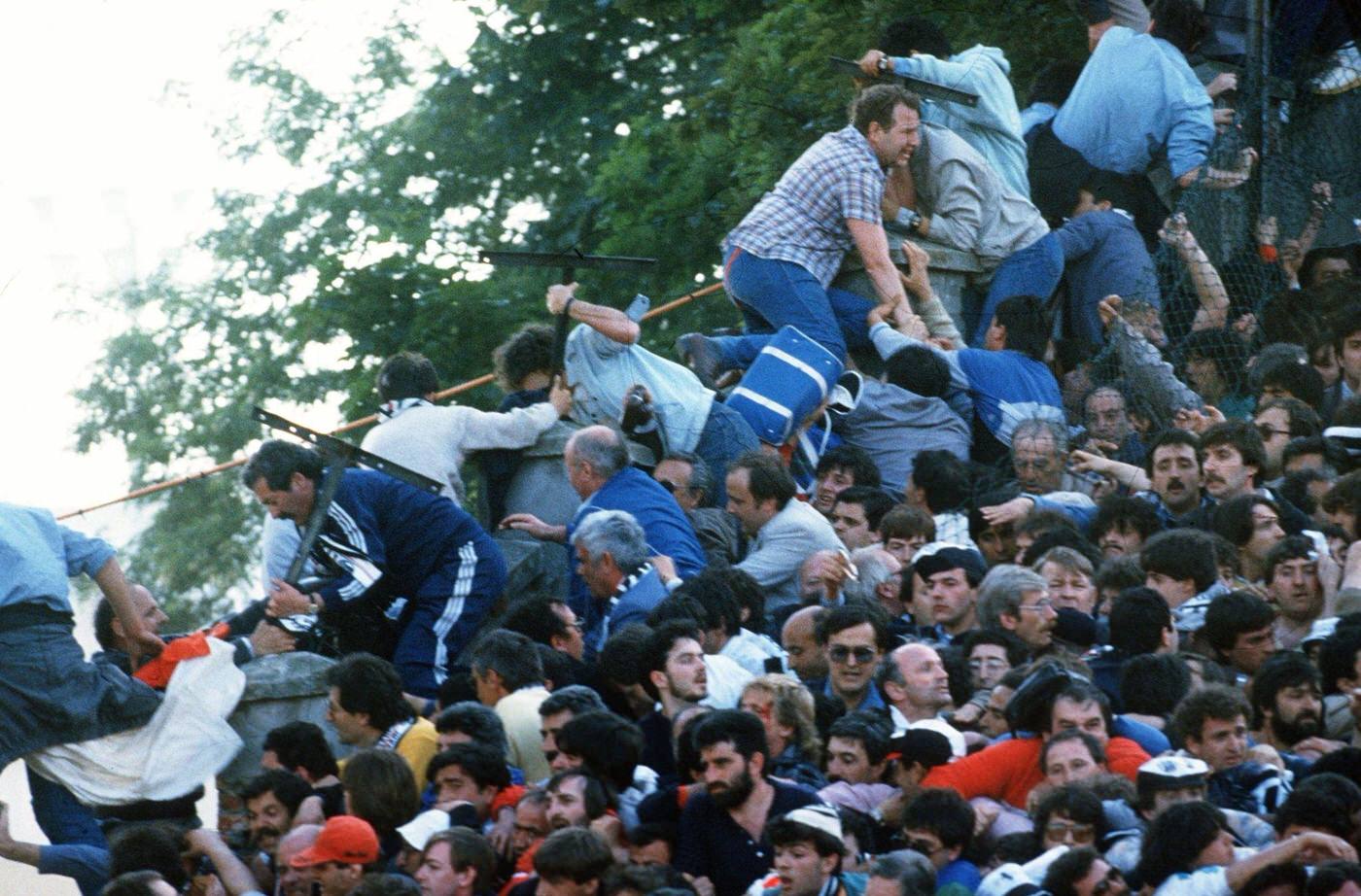 Tragedy at Heysel Stadium during Juventus vs. FC Liverpool match, European Cup of Champions, 1985.