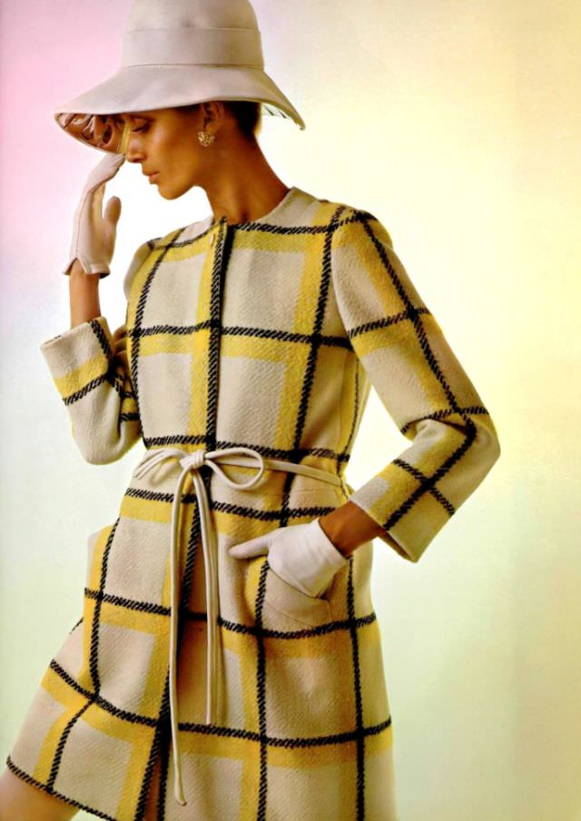 #10 Isa Stoppi in Wool-Mohair Blend Coat by Lanvin with Thin Leather Belt, 1967