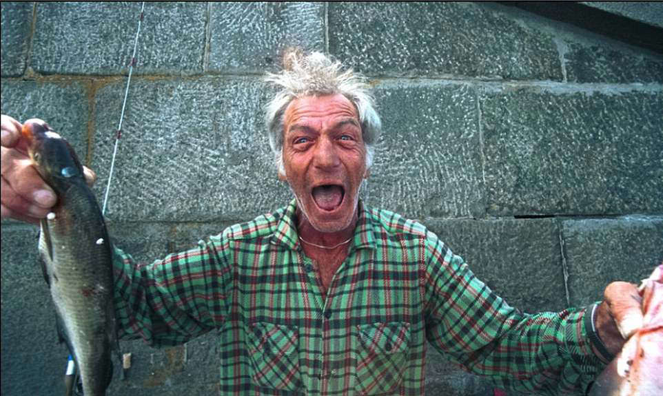 #48 Dnipro Fishing: Fisherman shows off his catch by the Dnipro River