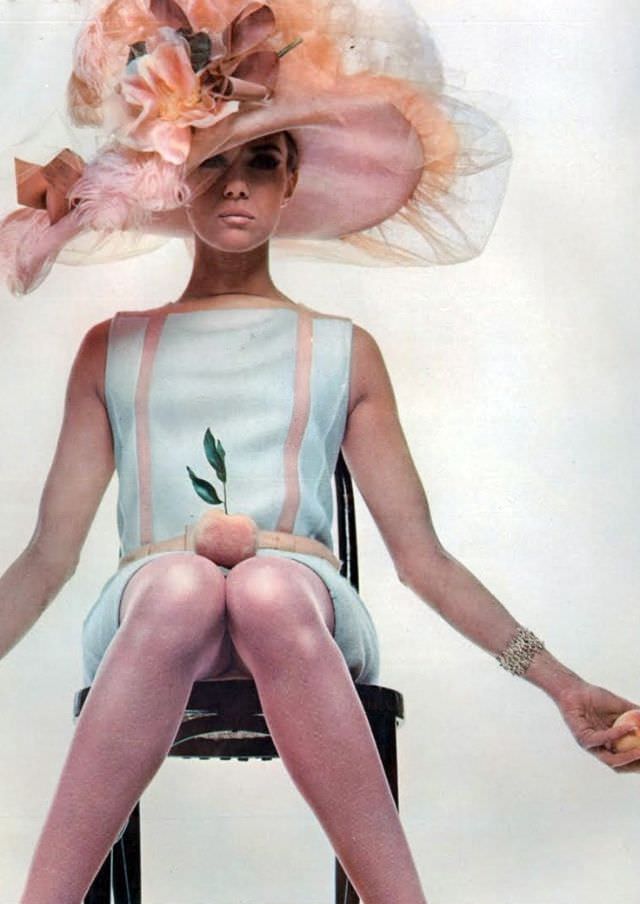 #20 Nicole de la Marge in Short Belted Tunic Dress by Amy Linker, 1966