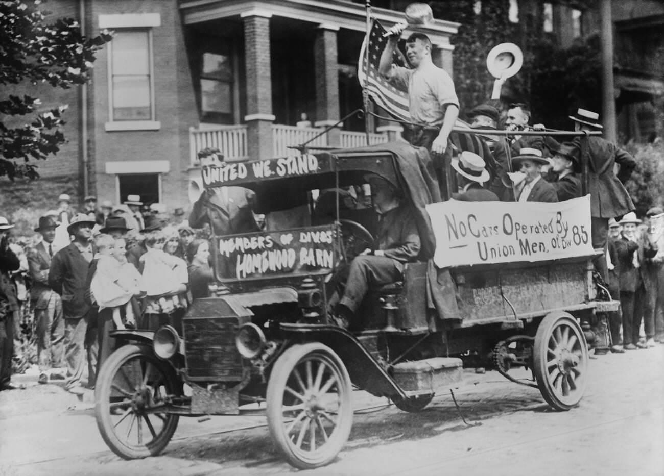 #4 Pittsburgh Streetcar Strike, Conductors and Motormen Parade, 1919