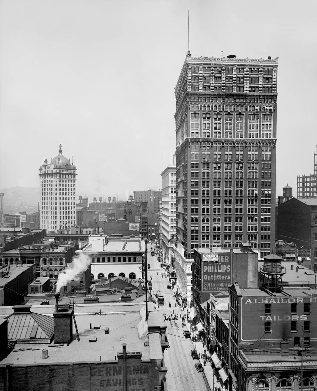 #8 Wood Street and Farmer’s Bank, Pittsburgh, Pennsylvania, 1910