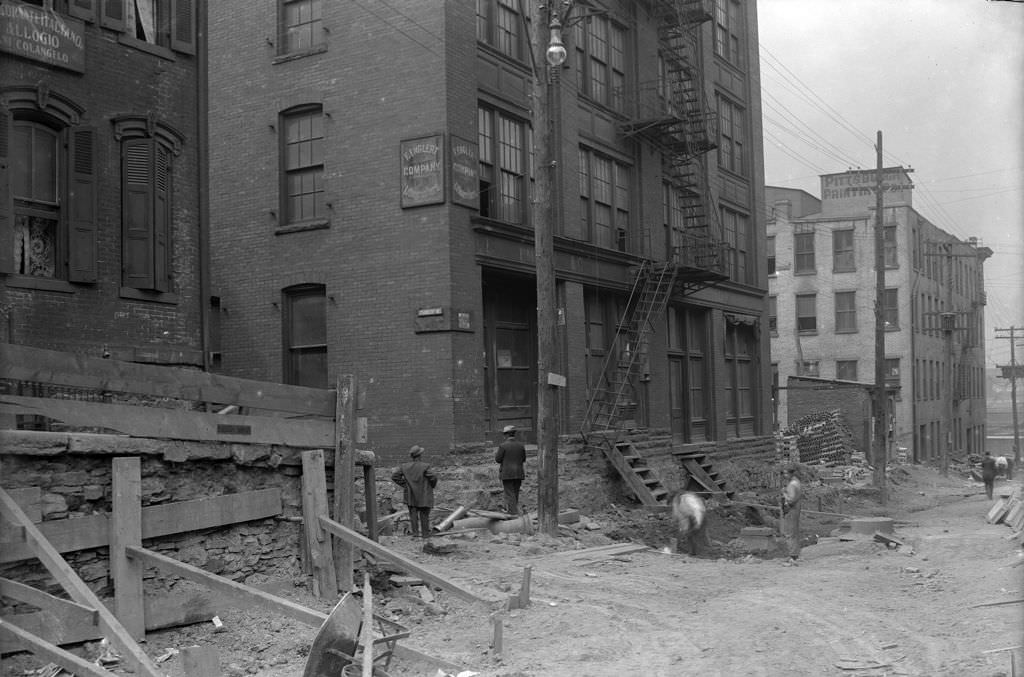 #76 Pentland Street North, view of Strawberry Way corner in Hump District, 1912