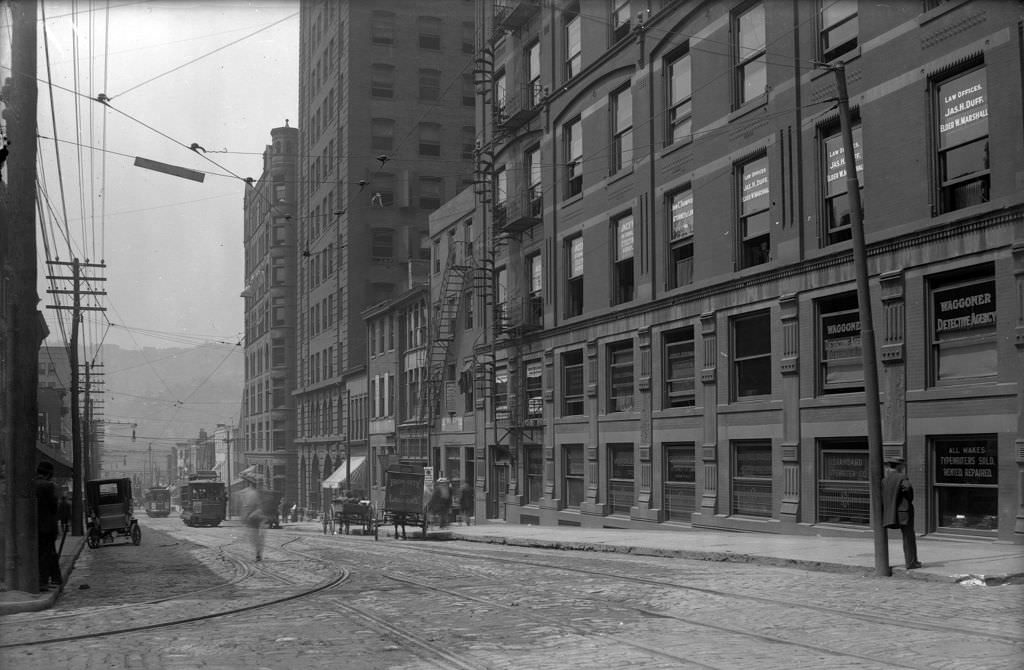 #78 Grant Street, west side looking south from Diamond Street, 1912