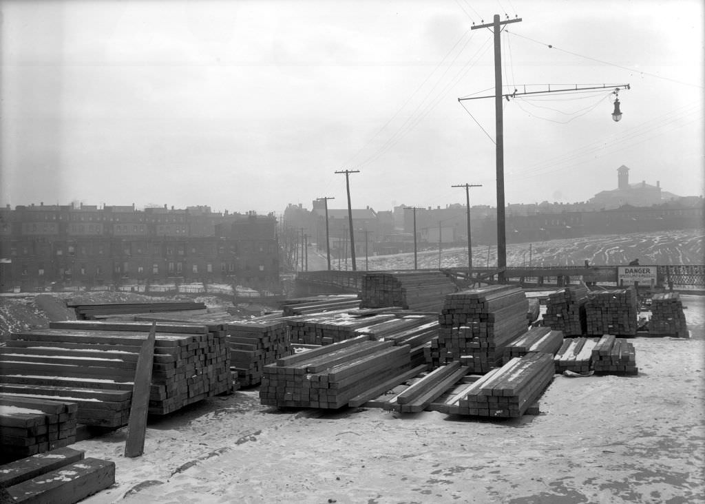#41 Wilmot Street Bridge, Featuring Sorted Timbers, 1920.