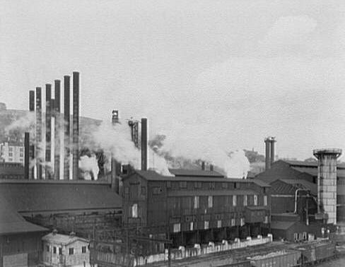 #8 Steel Mills near Brady St. Bridge, Horizontal View, 1920s