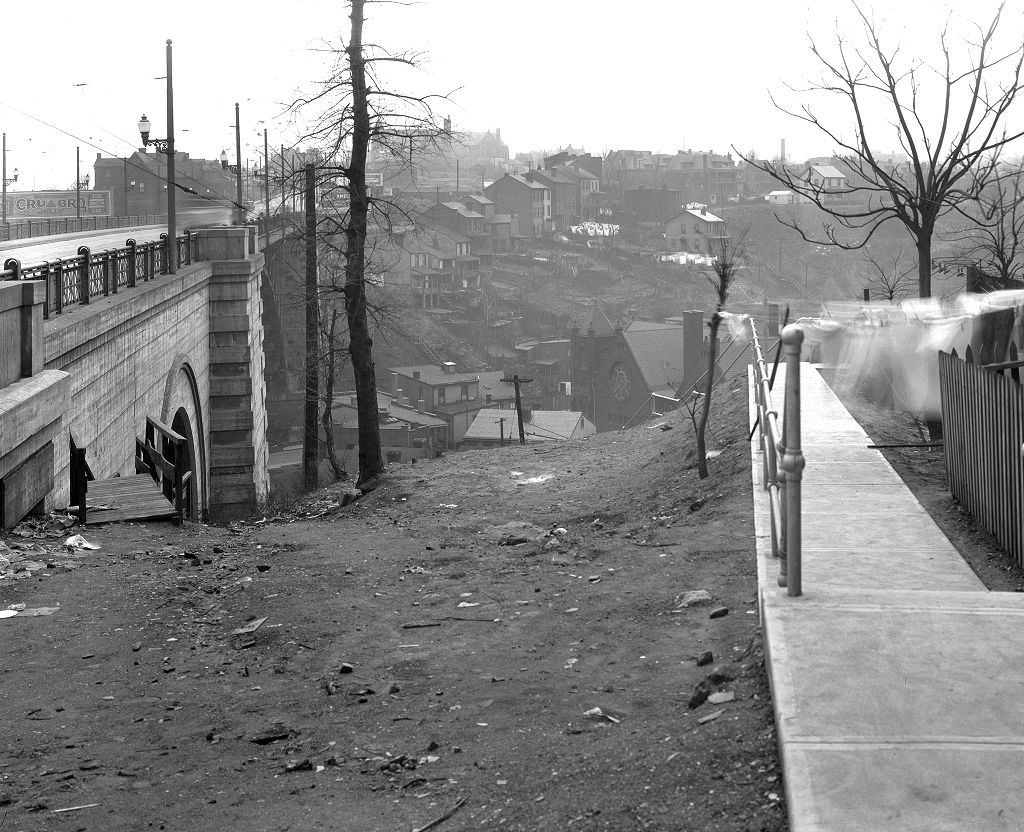 #67 California Avenue Bridge Steps north from Forsythe Street, 1929.