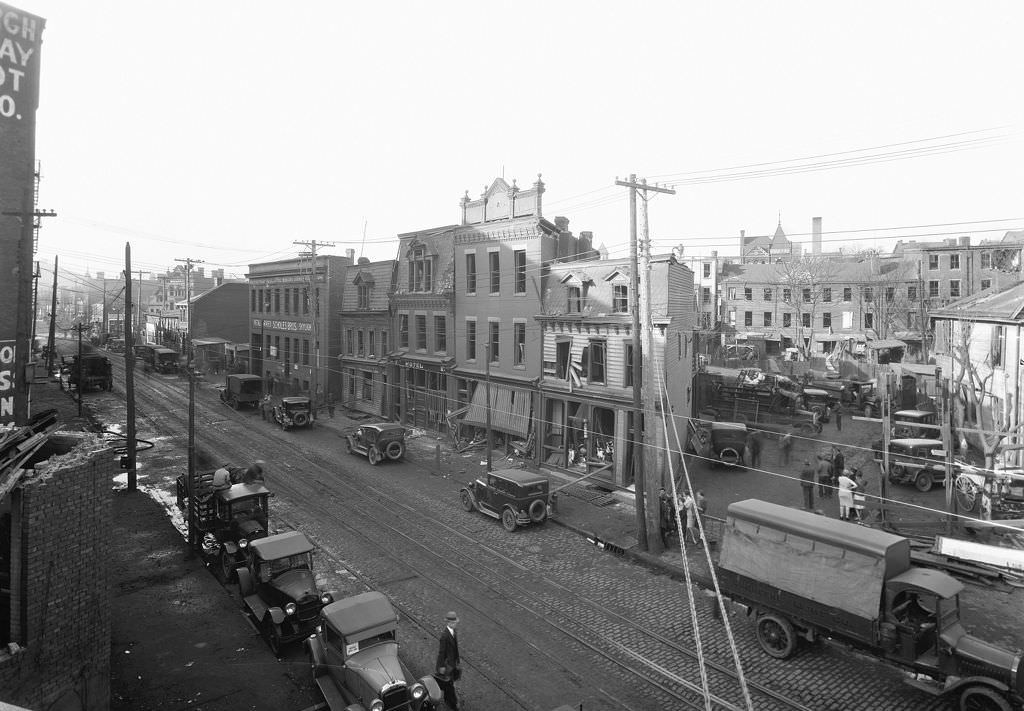 #74 Gas explosion damage on Ridge Avenue, 1927.