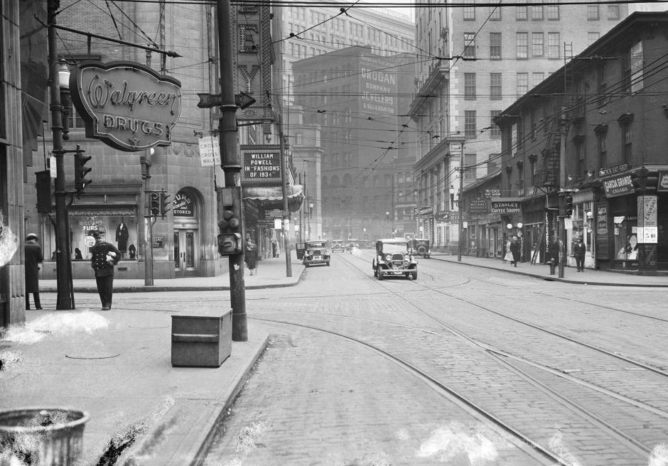 #130 Seventh Street and Penn Avenue, Stanley Theatre area, 1934