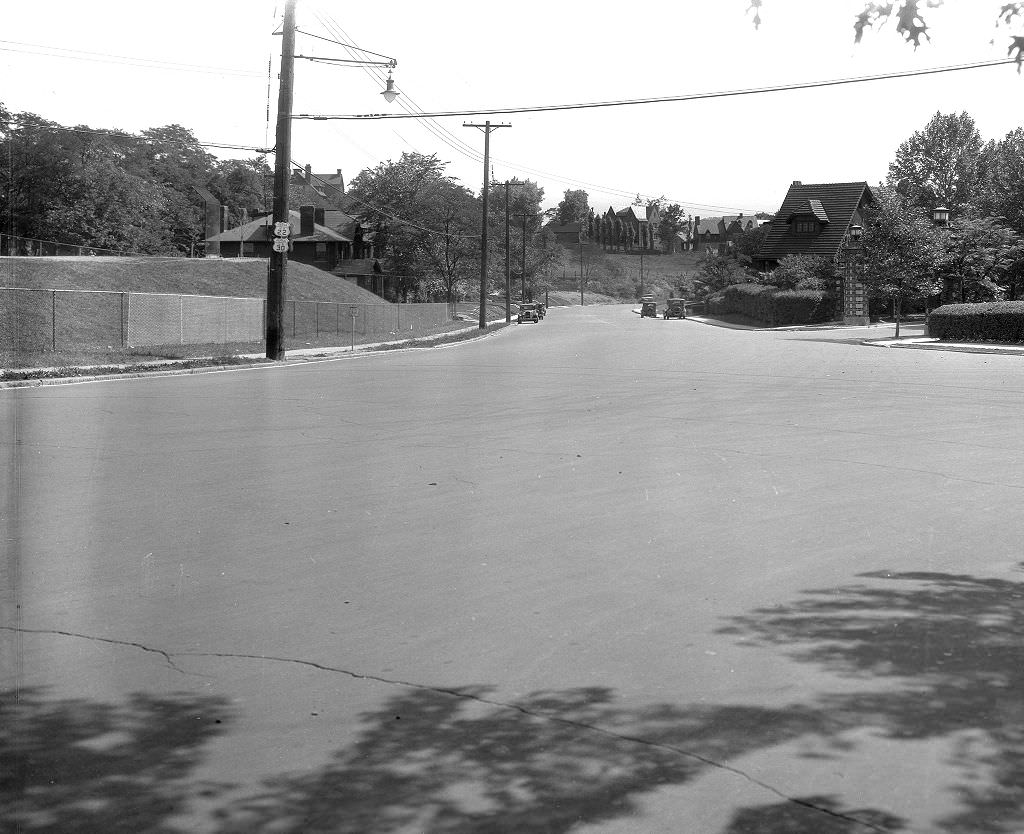 #147 Wilkins Avenue, Repairs viewed from Barnsdale Street looking north, 1931.