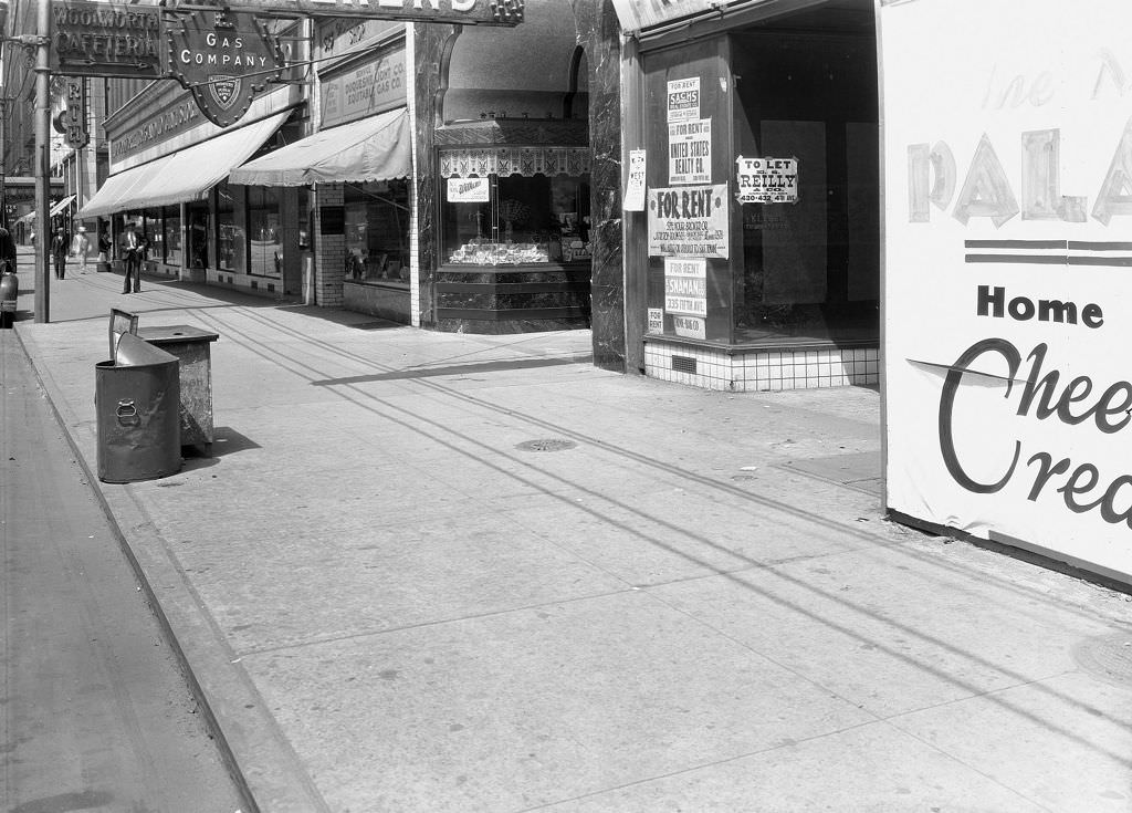 #166 Woolworth Cafeteria, Liberty Avenue in front of 617 looking west, 1931.