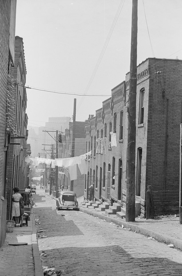 #8 Slum houses on “The Hill,” Pittsburgh, Pennsylvania, 1938.