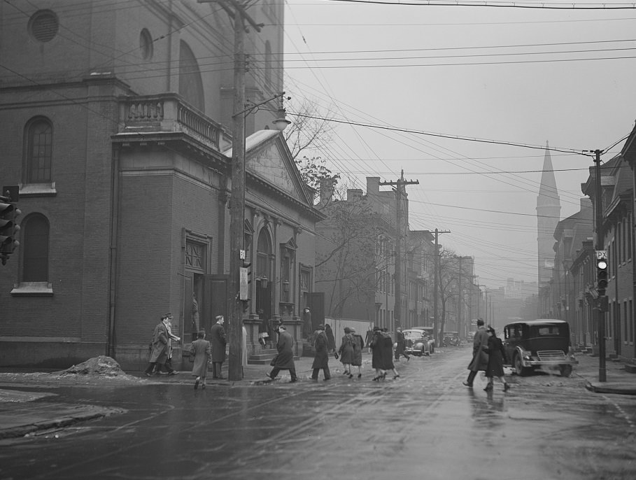 #96 Going to Mass in Pittsburgh, 1941.