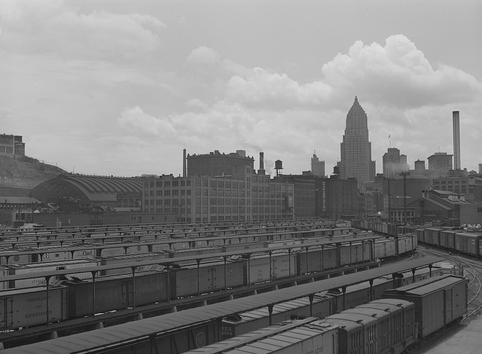 #103 Carloads of fruits at the terminal, 1941.