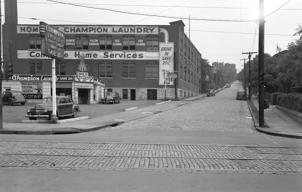 #76 Intersection of North Atlantic and Penn Avenues showing Champion Laundry, 1943.