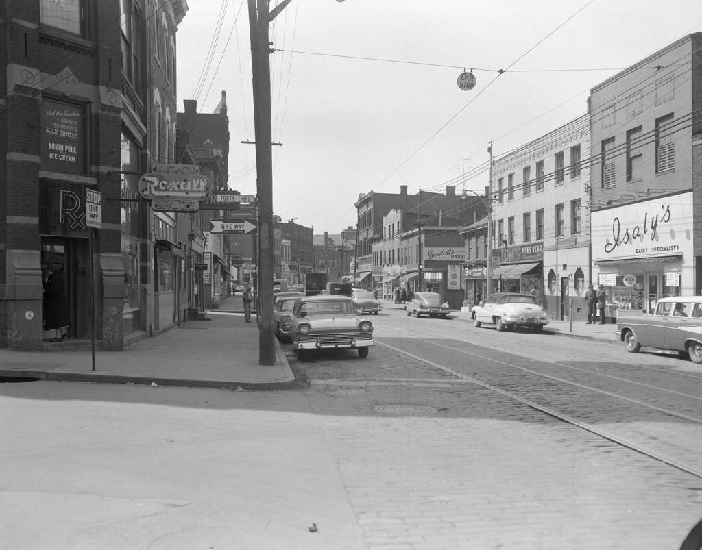 #24 Isaly’s and Nearby Stores at Butler and 43rd Streets, 1958