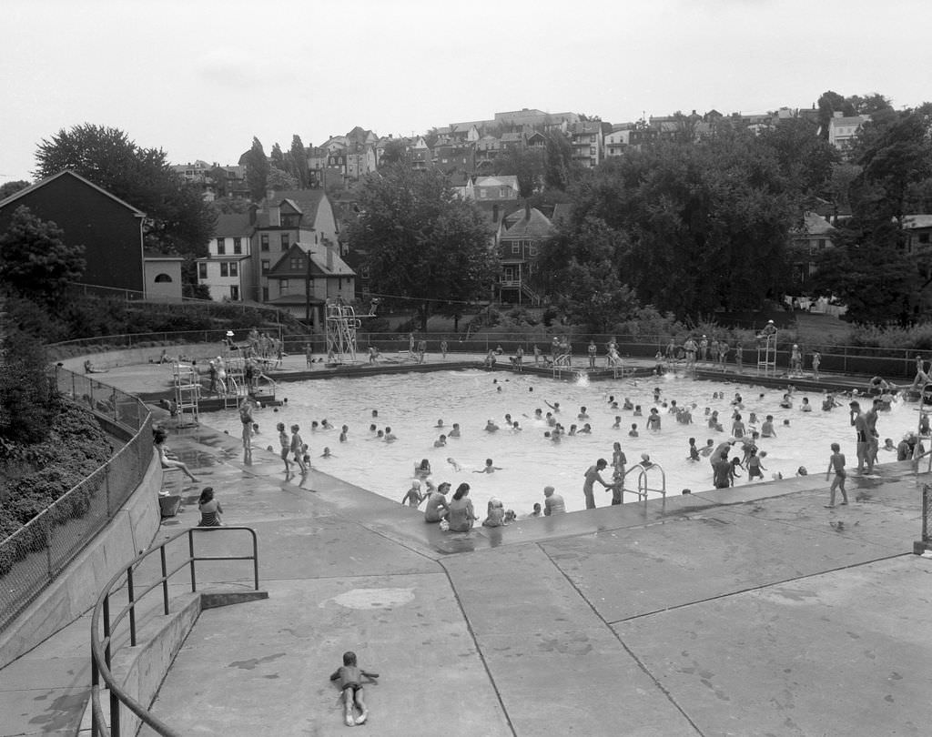 #25 Bird’s Eye View of Reams Park Swimming Pool, 1958