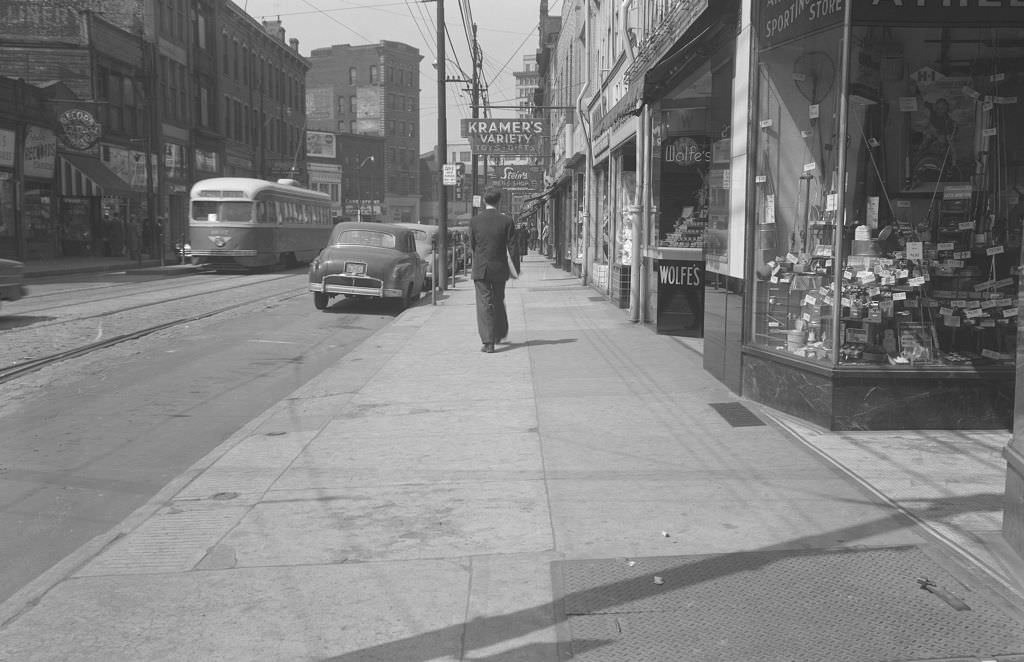 #69 6200 Block of Frankstown Avenue featuring stores and Cameraphone Theater, 1951.