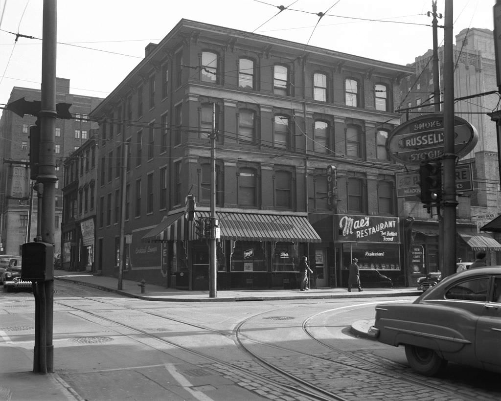 #5 Dining on Smithfield Street includes Mae’s Restaurant and New Yorker Café, 1951.