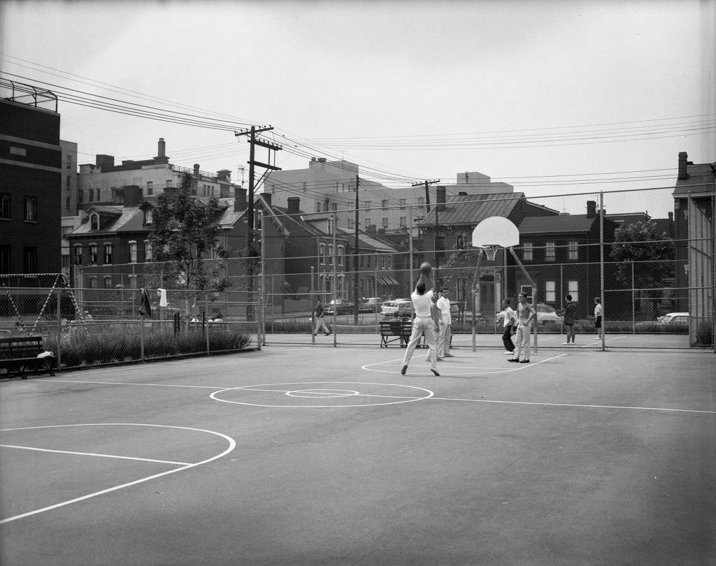 #97 Ormsby Rec Center basketball court, 1961.
